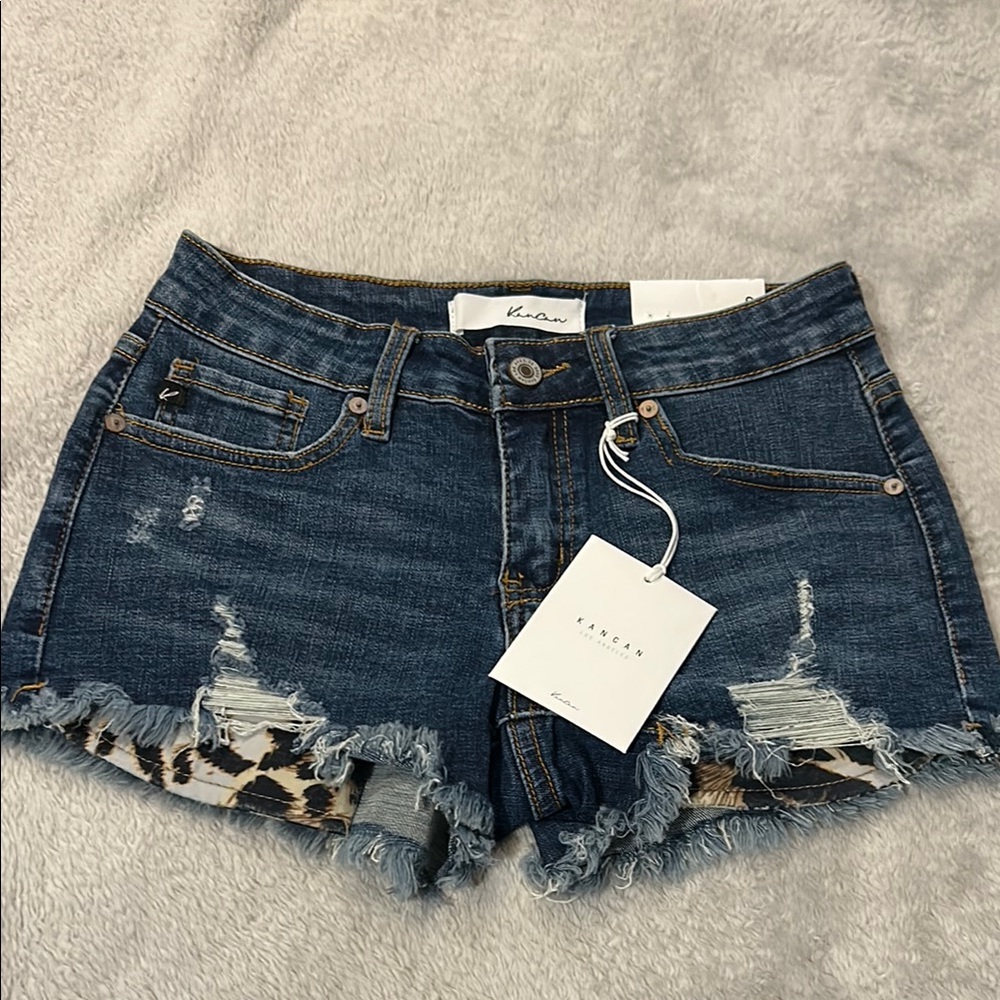 KanCan Blue Distressed Jean Shorts